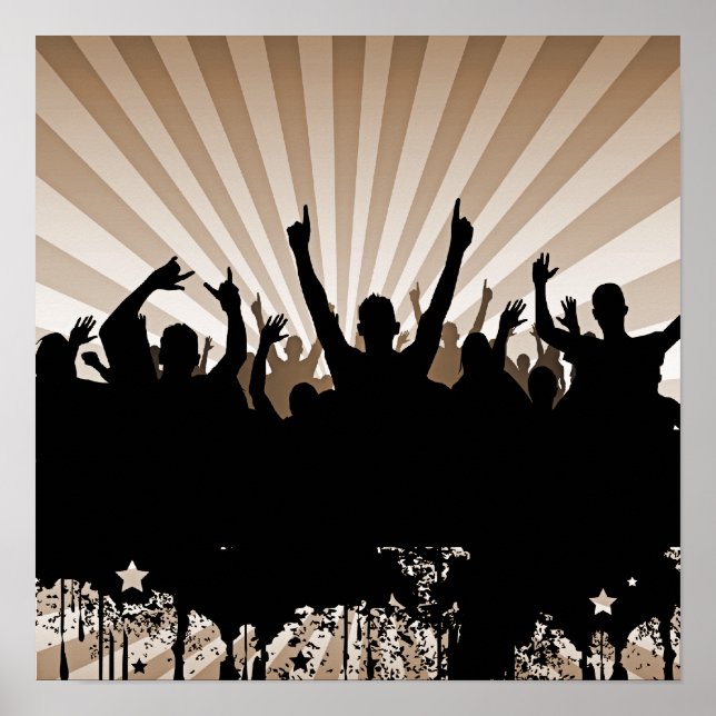 Póster POSTER/IMPRINT Grunge Fiesta Crowd Silhouette Nara (Frente)