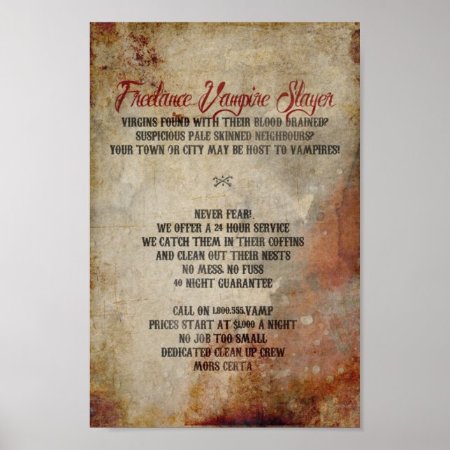 Póster Poster independiente de la capa de vampiros (Frente)