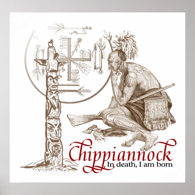 Póster Poster indígena nativo americano en la muerte nací (Frente)