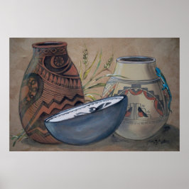 Póster Poster indio de diseño de cerámica, tonos neutros 