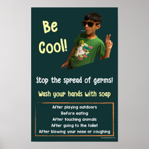 Póster poster informativo de la seguridad Mano-que lava