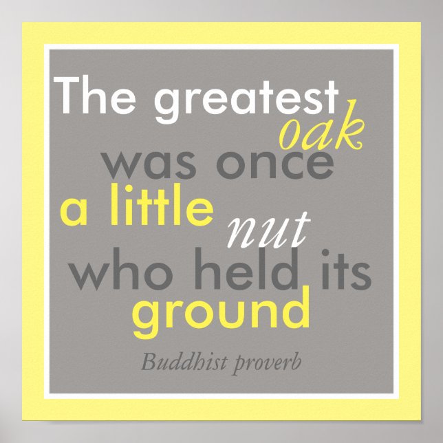 Póster poster inspirador cita proverbio budista (Frente)