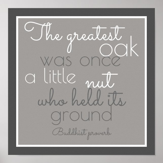 Póster poster inspirador cita proverbio budista (Frente)