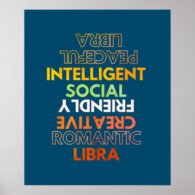 Póster Poster inspirador de cumpleaños de carácter libra (Frente)