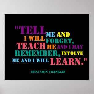 Póster Poster inspirador de la cita de Benjamin Franklin