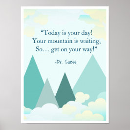 Póster Poster Inspirador de la montaña Dr. Suess
