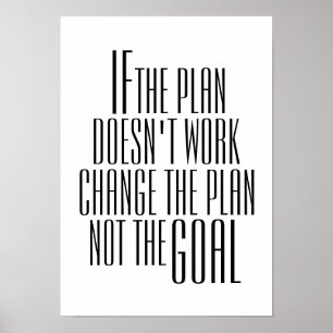 Póster Poster inspirador de presupuesto "Cambiar el plan"