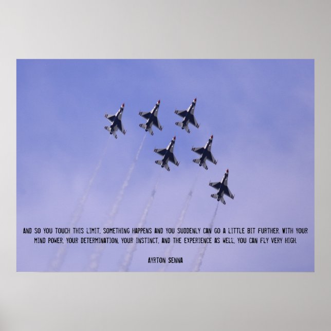 Póster Poster Inspirador Fly High Fighter Jet (Frente)