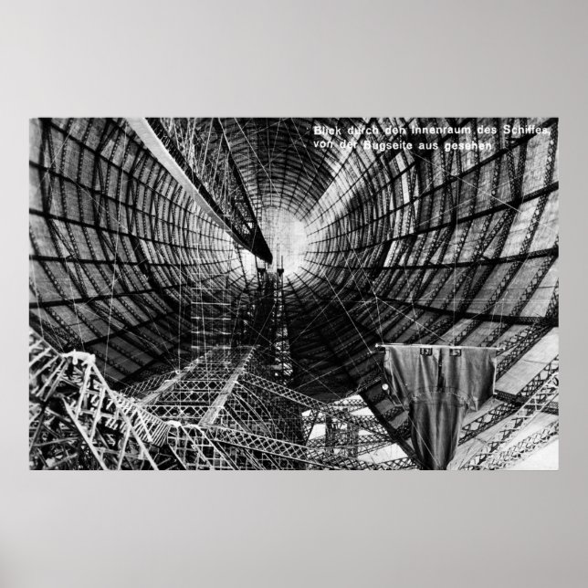 Póster poster interior de la aerolínea Graf Zeppelin LZ 1 (Frente)