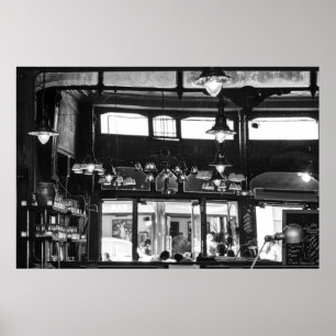 Póster Poster interior de un antiguo café parisino