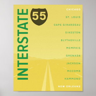 Póster Poster Interstate 55 (I-55) (Amarillo)