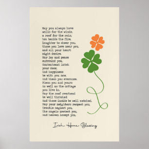 Póster Poster irlandés de bendición de casa