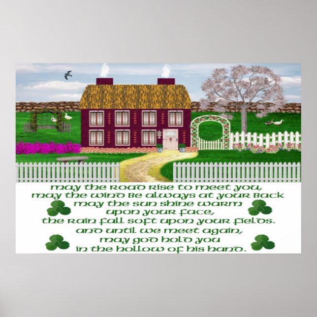 Póster Poster irlandés tradicional de bendición (Frente)