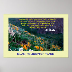 Póster Poster islámico (religión del Islam de la paz)