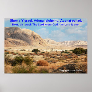 Póster Poster israelí del desierto con el Shema
