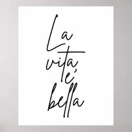 Póster Poster italiano de citas La Vita E' Bella