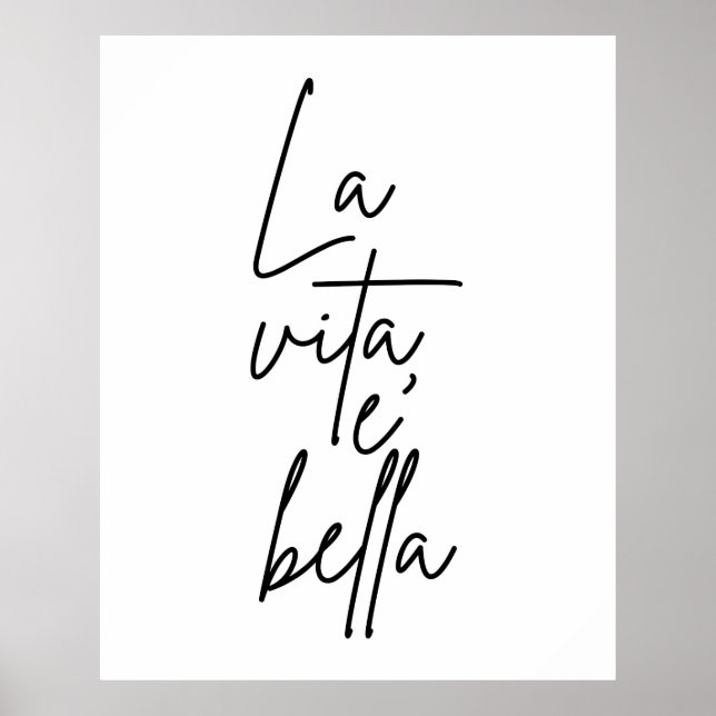 Póster Poster italiano de citas La Vita E' Bella (Frente)