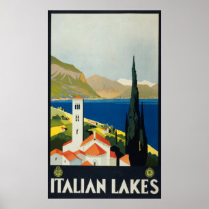 Póster Poster italiano del viaje de Italia del vintage de