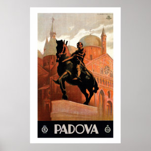 Póster Poster italiano del viaje de Padua Padua del