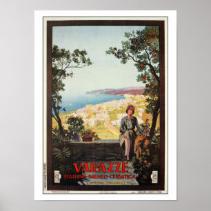 Póster Poster italiano del viaje de Varazze de la edad
