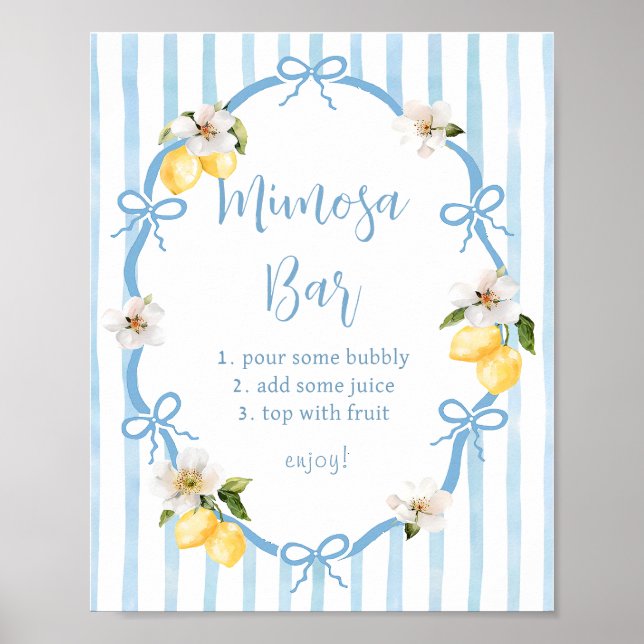 Póster Poster italiano Lemon Bridal Shower Mimosa Bar (Frente)