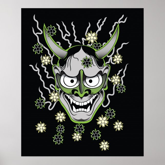 Póster Poster japonés Hannya Mask (Frente)