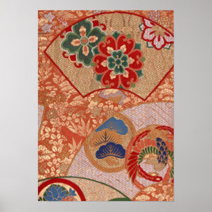Póster Poster japonés tradicional del diseño de la tela