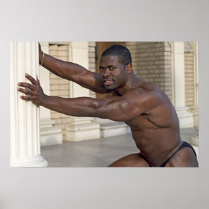 Póster Poster, Jean Scutt que empuja la columna