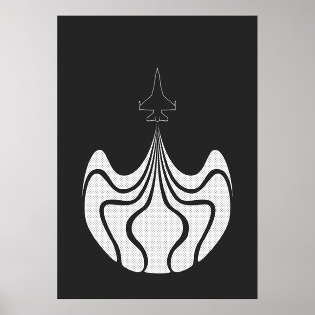 Póster Poster Jet - Blanco y negro (Frente)
