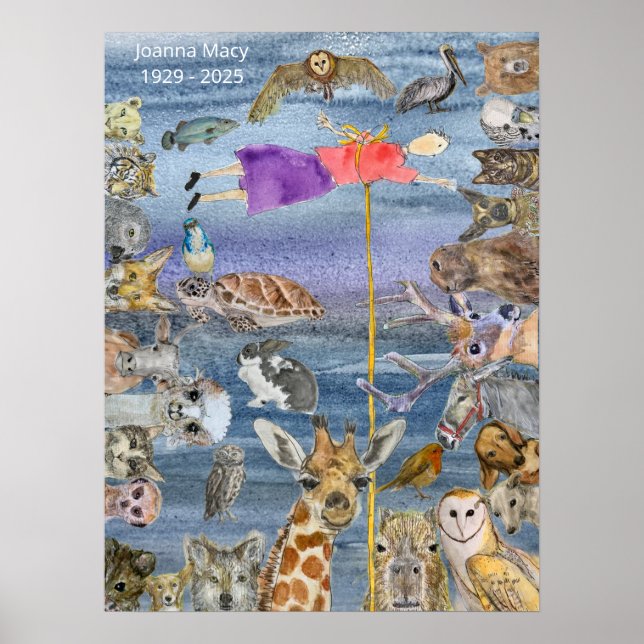 Póster Póster: Joanna volando entre los animales (Frente)