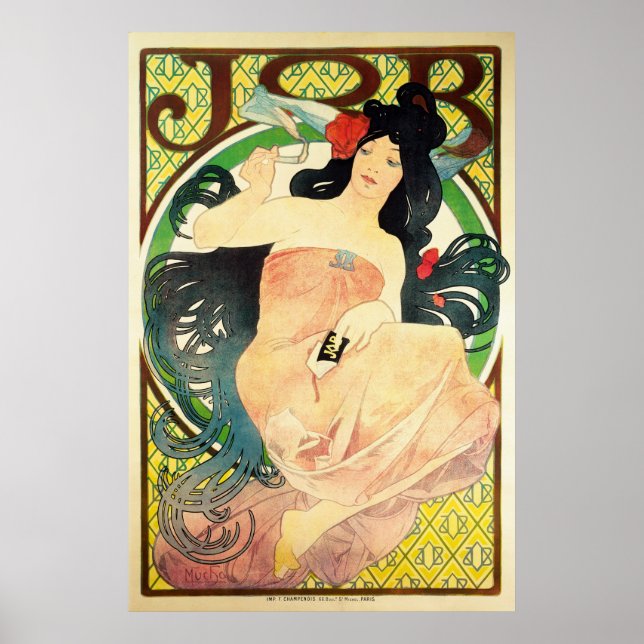 Póster Poster JOB por Alphonse Mucha (Frente)
