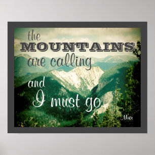 Póster poster John Muir cita a las montañas