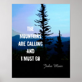Póster poster John Muir cita a las montañas