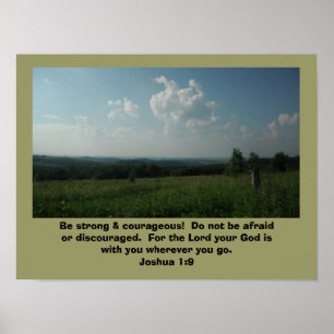 Póster Poster Joshua 1:9 "Sé fuerte y valiente"