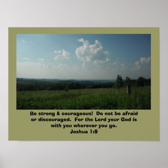 Póster Poster Joshua 1:9 "Sé fuerte y valiente" (Frente)