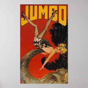 Póster ¡poster JUMBO EL GIGANTE ELEFANTE Y DAMA!