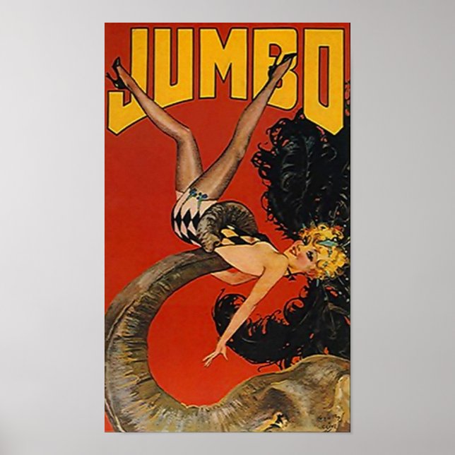 Póster ¡poster JUMBO EL GIGANTE ELEFANTE Y DAMA! (Frente)