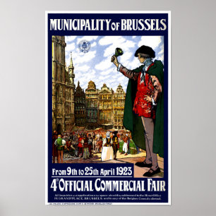 Póster Poster justo del vintage de Bélgica Bruselas