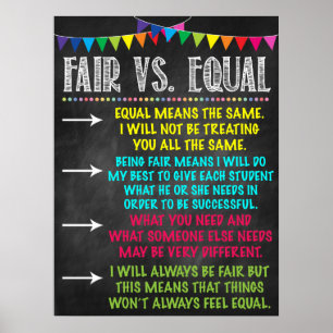 Póster Poster Justo Vs. Equal Classroom