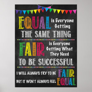 Póster Poster Justo Vs. Equal Classroom
