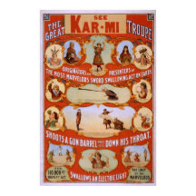 Poster KAR-MI Magicie Troupe VAUDEVILLE