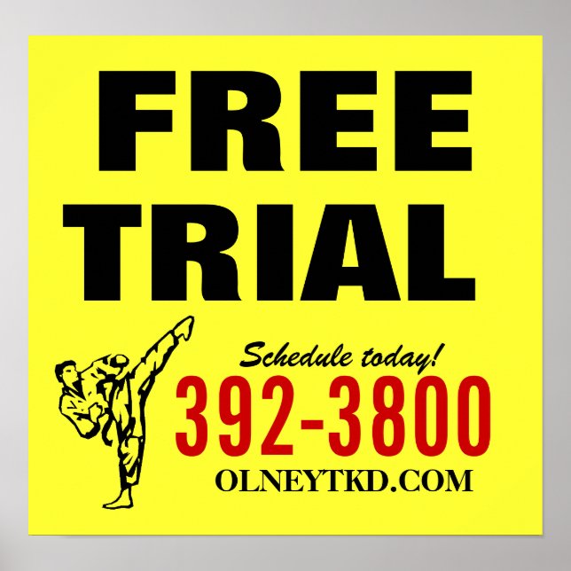 Póster Poster karate de prueba gratuita (Frente)