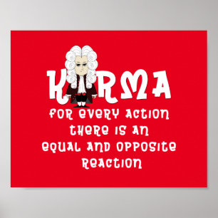 Póster Poster. Karmas y ley de Newton la 3ro (fondo