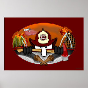 Póster Poster Kilroy de bomberos