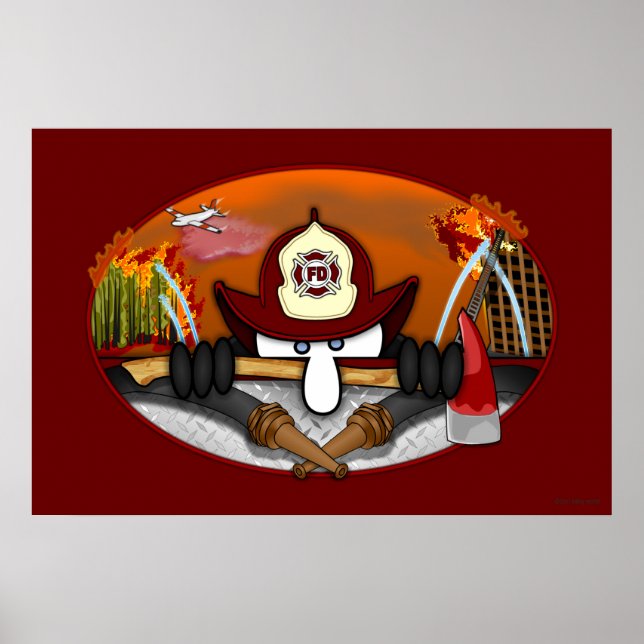 Póster Poster Kilroy de bomberos (Frente)