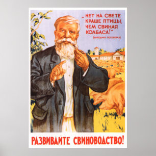 Póster Poster koljosiano soviético 1955 de la propaganda