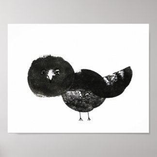 Póster Poster Kunstdruck, Druck Vogel schwarz weiß