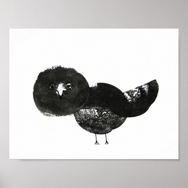 Póster Poster Kunstdruck, Druck Vogel schwarz weiß (Frente)