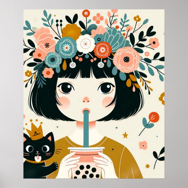 Póster Poster “La petite fille au bubble tea“ (Frente)