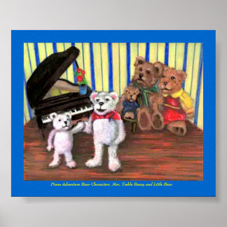 Póster Poster, la primera lección de piano del oso pequeñ